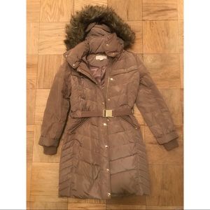 Michael Kors Womens Down Coat w/belt
